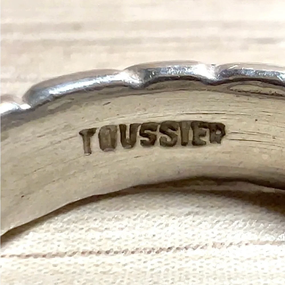 Alejandro Toussier Sterling Silver & 14K Gold Pebbled Star Band Ring, Size 7.5